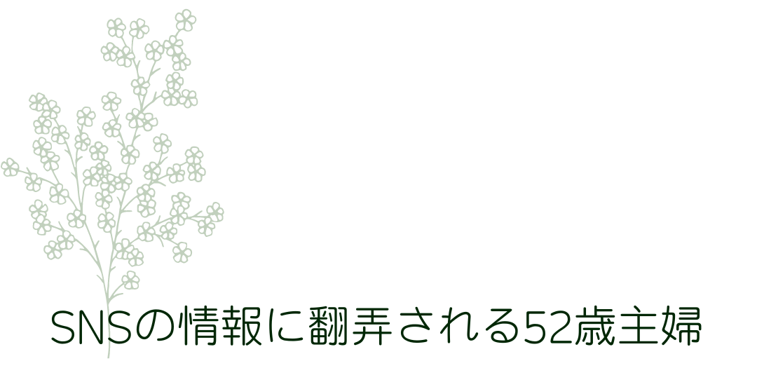 SNSの情報に翻弄される52歳主婦